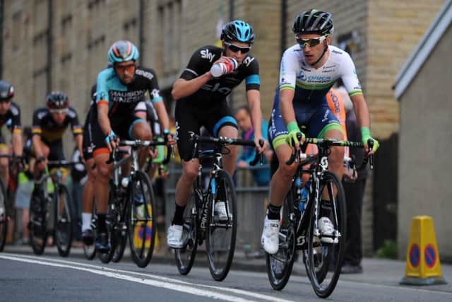 Josh Edmondson, second right, riding for Team Sky in 2014 (Picture: Bruce Rollinson)
