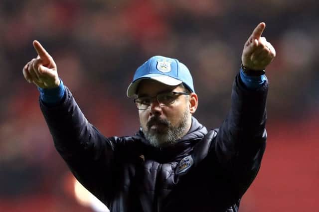 Huddersfield Town manager David Wagner acknowledges the travelling fans at Ashton Gate. Picture: Adam Davy/PA