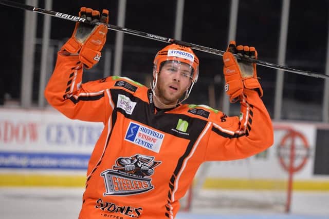 ... AND DESPAIR: Sheffield Steelers' Ben O'Connor realises the game is gone as Cardiff Devils march towards the Elite League title. Picture: Dean Woolley.