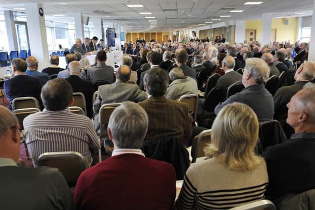 A packed Yorkshire CCC AGM at Headingley on Satyurday. Picture: Steve Riding.