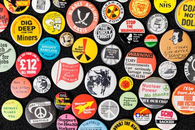 Protest badges from the Sheffield social history collection. Picture: Museums Sheffield