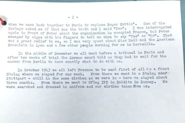 Excerpt of a letter released by the National Archives by Jack Thorez Fincken-McKay