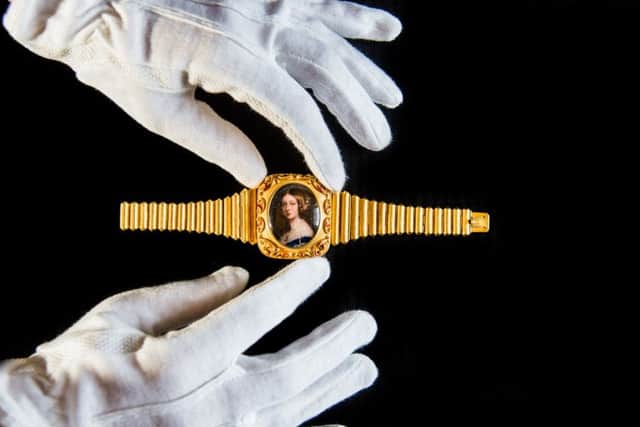 This bracelet was presented to Lady Canning as a Christmas gift from Queen Victoria in 1842, the year she aceppted her post as lady-in-waiting.