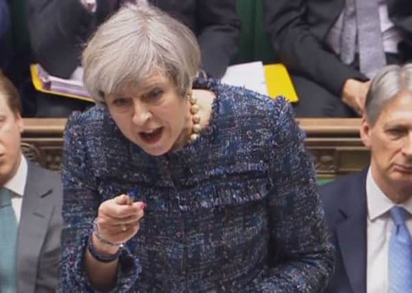Prime Minister Theresa May speaks during Prime Minister's Questions.