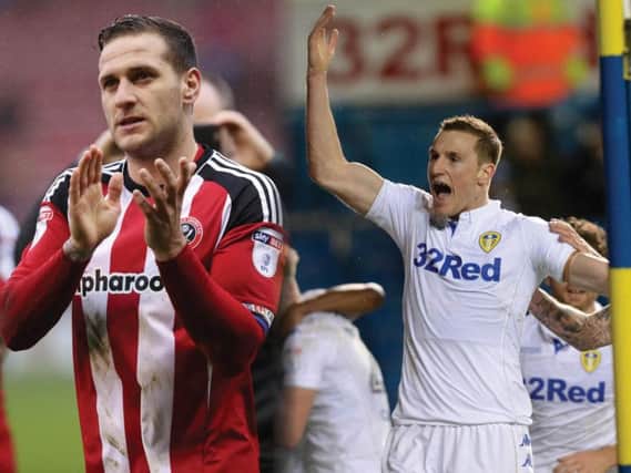 Billy Sharp, left, and Chris Wood, right, lead the scoring charts in League One and the Championship