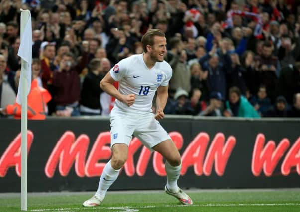 England's Harry Kane celebrates scoring against Lithuania at Wembley two years ago. Picture: Nick Potts/PA.