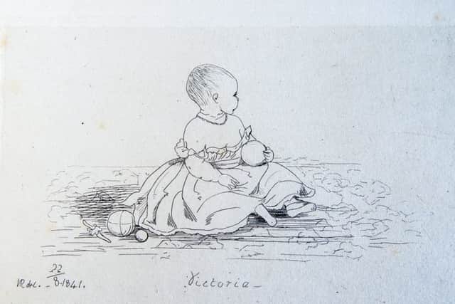 An etching of the children Princess Victoria, daughter of Queen Victoria.