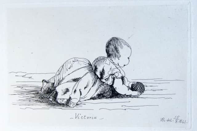An etching of the children Princess Victoria, daughter of Queen Victoria. Picture James Hardisty.