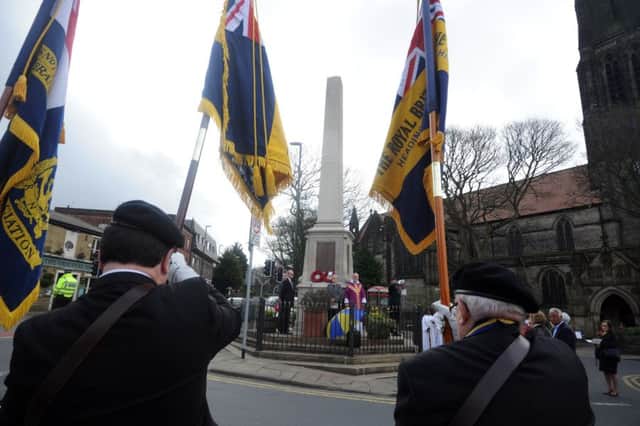 2 April 2017......     Commemoration event for the restoration of Headingley war memorial and the adding of a new name - Sapper R Wright. Picture Tony Johnson.