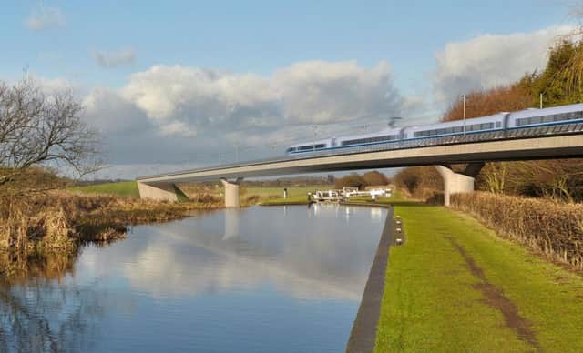 Artist's impression of a stretch of the HS2 track