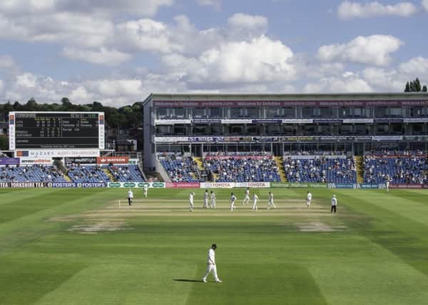 A general view of Headingley stadium as Yorkshire take on Durham in the County Championship.