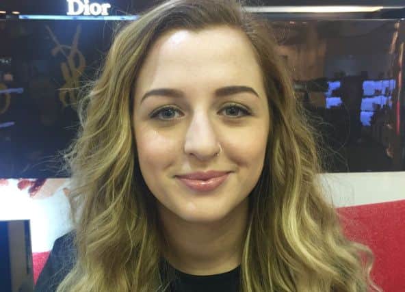 Olivia with her naturally achieved brows at Laura Mercier in Harvey Nichols Leeds.