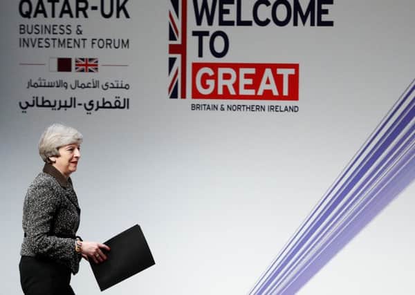 Prime Minister Theresa May during the Qatar-UK Business and Investment Forum in Birmingham ahead of today's triggering of Article 50.