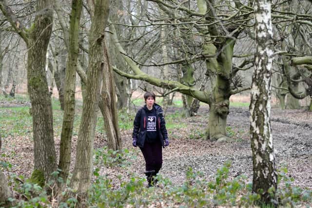 27 March 2017....Liz Ballard, CEO of Sheffield and Rotherham Wildlife Trust, is urging people to back a campaign to stop an ancient woodland off Junc 35 of the M1 being turned into a service area. Picture Scott Merrylees