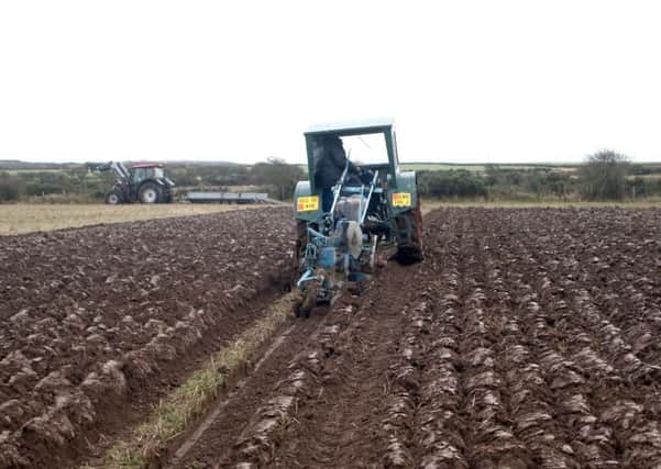The tractors are out ploughing and spraying in the fields.  Picture by John Maddrell.
