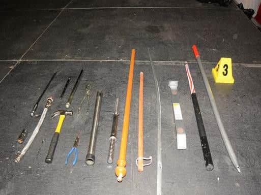 The weapons recovered by police