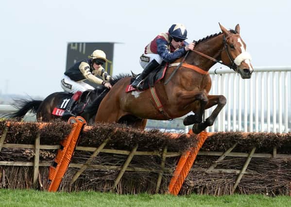 Brian Hughes, seen aboard Cyrus Darius, will ride Vicente in the Grand National next month (Picture: Martin Rickett/PA Wire).