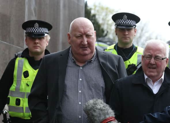 Harry Clarke, the driver of a bin lorry which crashed killing six people in 2014, leaving Glasgow Sheriff Court