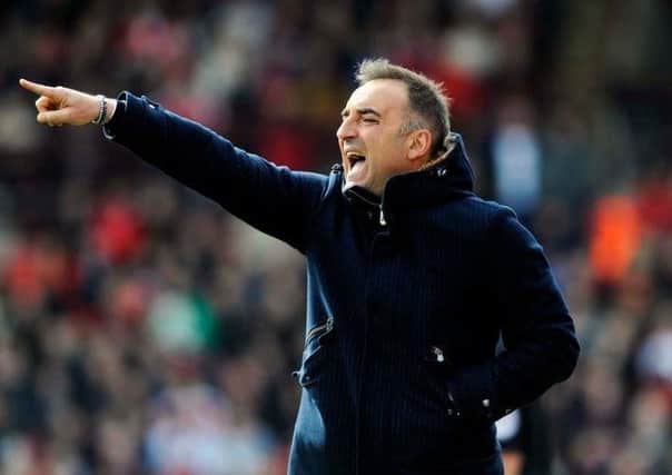 Sheffield Wednesday's head coach Carlos Carvalhal urges his side on at Barnsley (Picture: Steve Ellis).