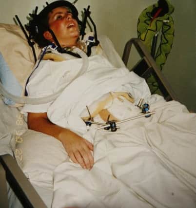 devastating: Georgina, then a paramedic, broke her neck in a car crash aged 25.
