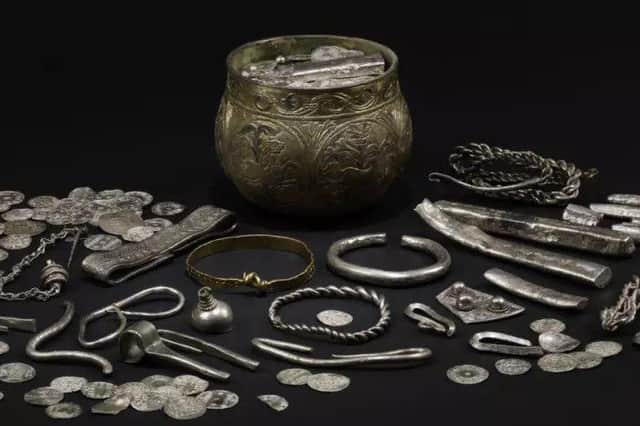 A silver and gold hoard (927 AD) found in the Vale of York in 2007 and acquired jointly by the British Museum, the Yorkshire Museum and Harrogate Museum. Picture: Trustees of the British Museum and York Museums Trust.