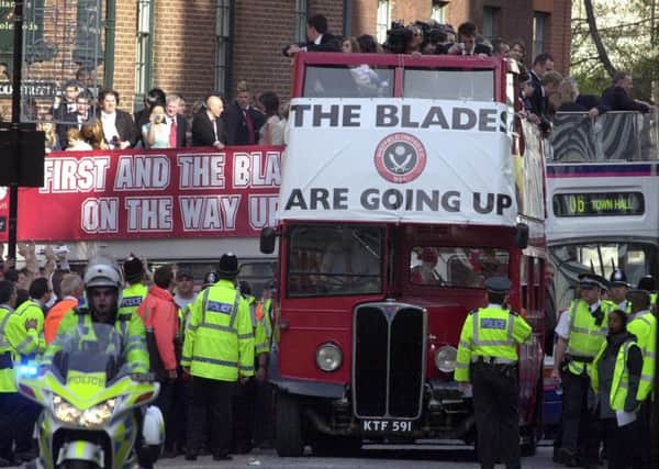 Celebrations for Sheffield United's promotion to the Premier league in 2006.
