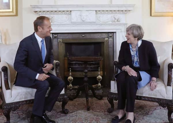 Prime Minister Theresa May with European Council president Donald Tusk