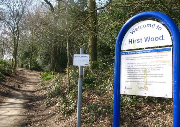 The entrance to Hirst Wood