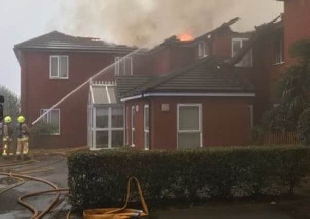 Firefighters work to bring the blaze at the care home under control. Picture: Hertfordshire Fire Service