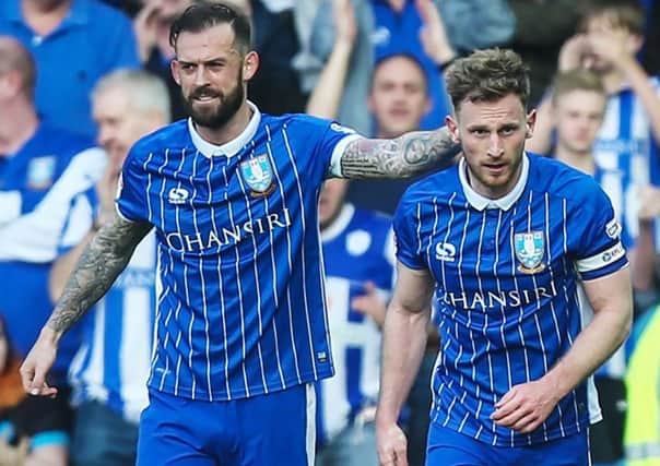 Sheffield Wednesday's Tom Lees (right) celebrates scoring his side's first goal with team mate Steven Fletcher (left) during the Sky Bet Championship match at Hillsborough, Sheffield. (Picture: Danny Lawson/PA Wire)