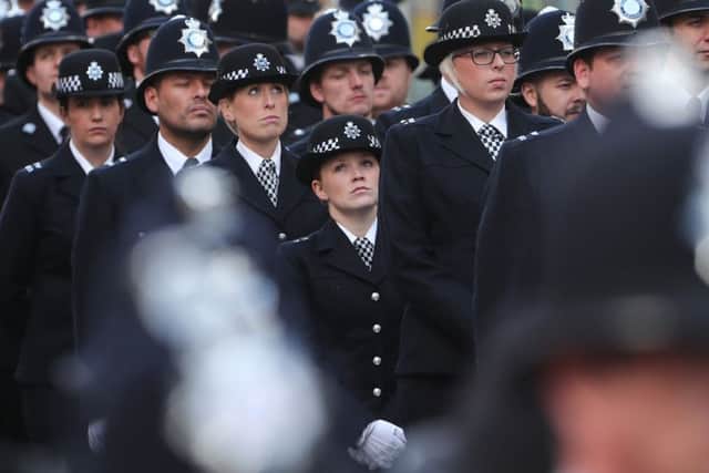 Police from all over Britain are attending the funeral of Pc Keith Palmer.