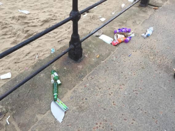 Some of the litter left behind in Scarborough this weekend.