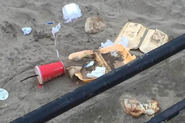 Some of the litter left behind in Scarborough this weekend.