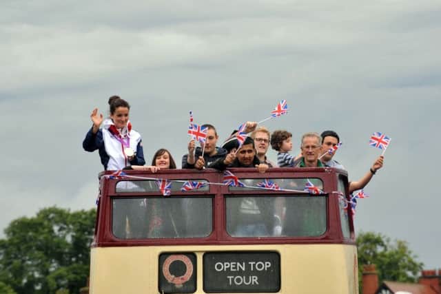 Lizzie Armitstead beign welcomed home to Otley following London 2012.