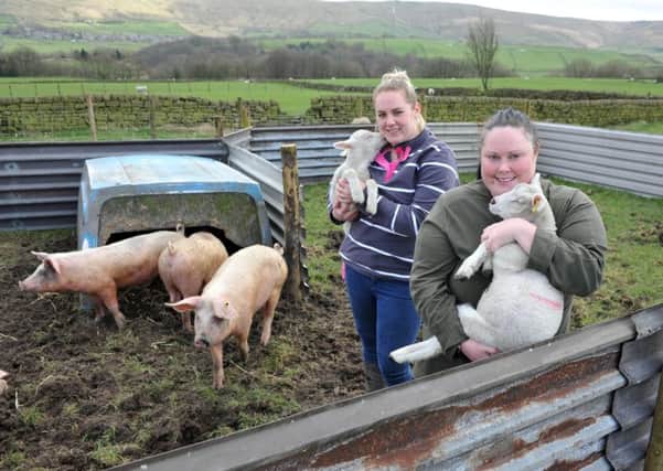 Anne McDonald, right, with Sarah Newsome at Cross Gap Farm, Todmorden. Pictures by Tony Johnson.