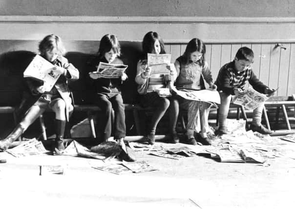 Pupils reading comics at Leeds Free School in 1973. (YPN).