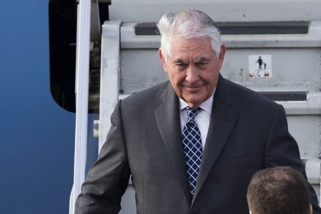 US Secretary of State Rex Tillerson upon arrival in Moscow's Vnukovo airport