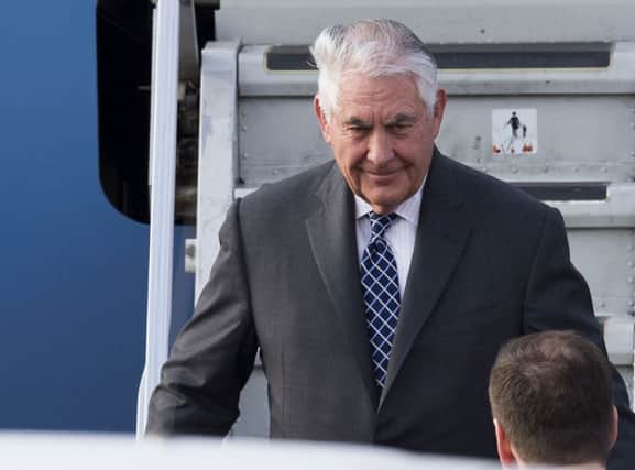 US Secretary of State Rex Tillerson upon arrival in Moscow's Vnukovo airport
