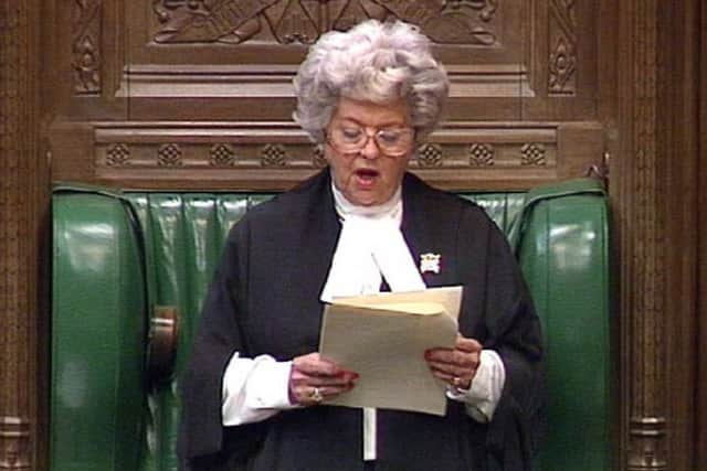 Betty Boothroyd, in the House of Commons