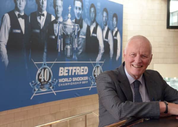 Barry Hearn, chairman of World Snooker, at The Crucible ahead of the World Championships
