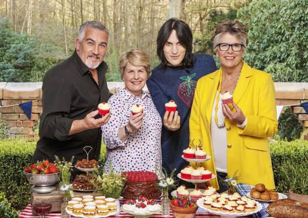Paul Hollywood, Sandi Toksvig, Noel Fielding and Prue Leith, who have united for the first official picture ahead of the new series launching on Channel 4. PIC: PA