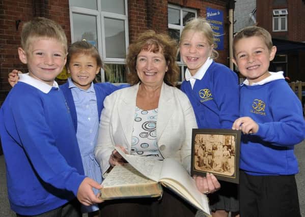 Criticism: Anne Swift pictured with pupils when she was headteacher at Gladstone Road Primary Schools, Scarborough.