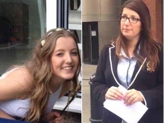 Corrina Seymour pictured outside Sheffield Crown Court after bus driver Paul Brown was sentenced to 10 months in prison for the crash that killed her daughter Summer (left).