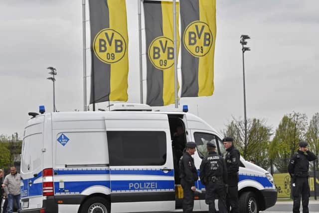 Security was increased in Dortmund following Tuesday's bomb blast