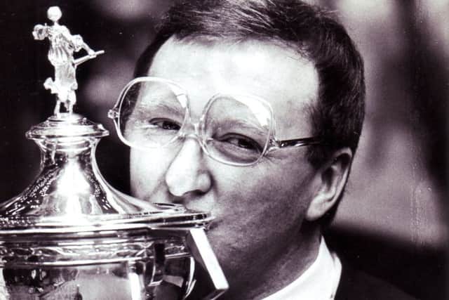 Dennis Taylor after winning the World Snooker Championship in 1985. (PA)