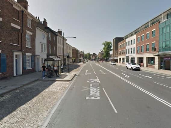 The suspect boarded the bus in Blossom Street, York. Picture: Google