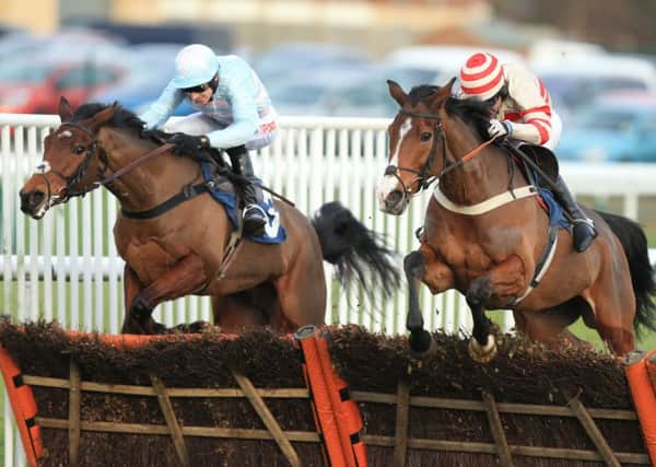 Tom George's Some Buckle, right, runs at Haydock today.
