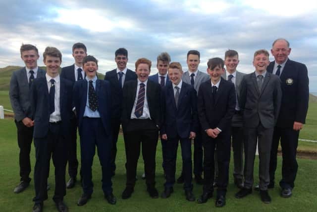 Yorkshire Under-16s with Phil Woodcock, chairman of Yorkshire Boys.