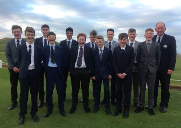 Yorkshire Under-16s with Phil Woodcock, chairman of Yorkshire Boys.