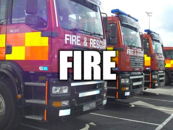 Fire crews tackled a blaze at a derelict building tonight.